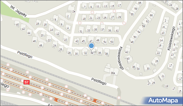 Kraków, Stanisława Augusta Poniatowskiego, 34, mapa Krakowa