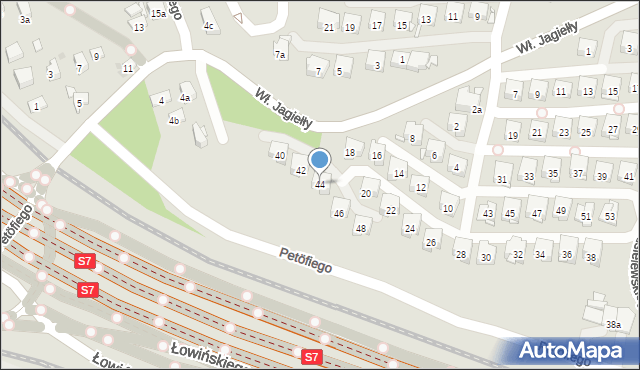 Kraków, Stanisława Augusta Poniatowskiego, 44, mapa Krakowa