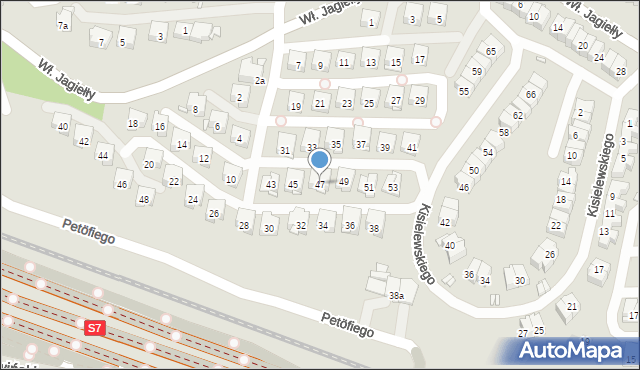Kraków, Stanisława Augusta Poniatowskiego, 47, mapa Krakowa