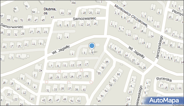 Kraków, Stanisława Augusta Poniatowskiego, 5, mapa Krakowa