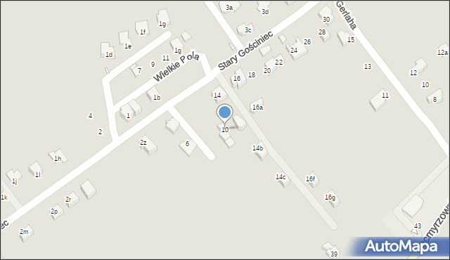 Kraków, Stary Gościniec, 10, mapa Krakowa