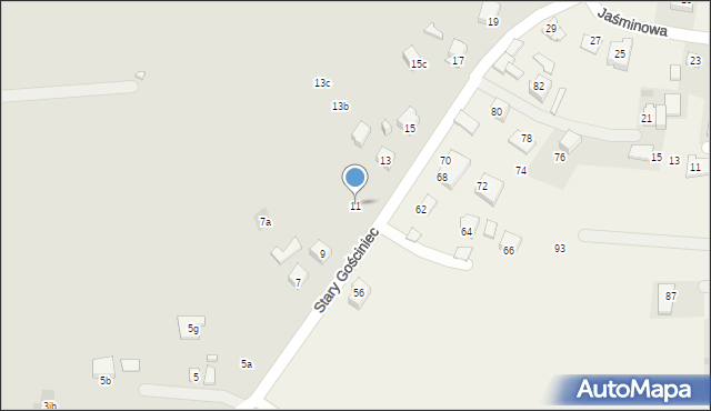 Kraków, Stary Gościniec, 11, mapa Krakowa