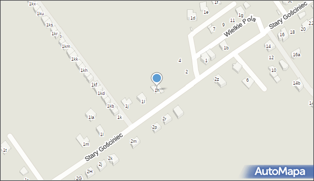 Kraków, Stary Gościniec, 1h, mapa Krakowa