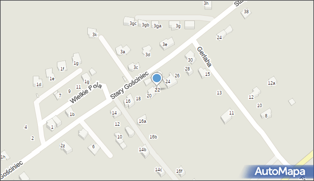 Kraków, Stary Gościniec, 22, mapa Krakowa