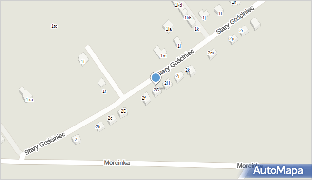 Kraków, Stary Gościniec, 2G, mapa Krakowa