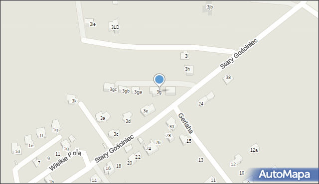 Kraków, Stary Gościniec, 3g, mapa Krakowa