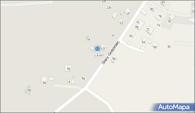 Kraków, Stary Gościniec, 7, mapa Krakowa