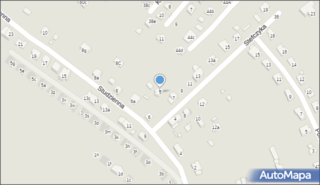 Kraków, Stefczyka Franciszka, 5, mapa Krakowa