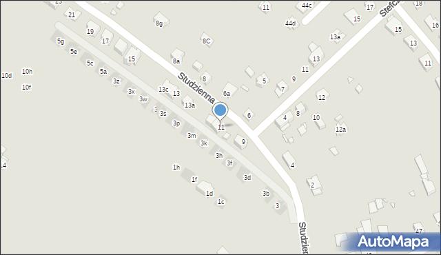 Kraków, Studzienna, 11, mapa Krakowa