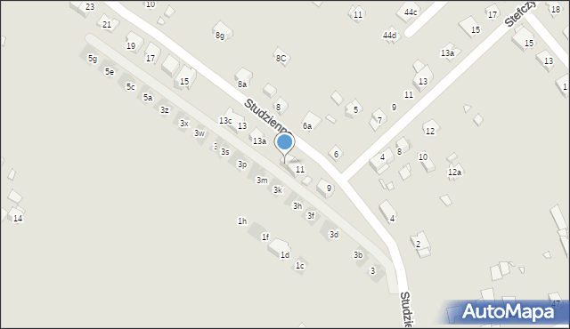 Kraków, Studzienna, 11A, mapa Krakowa