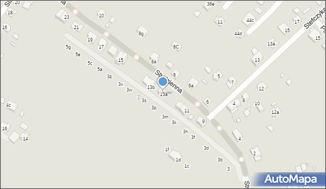 Kraków, Studzienna, 13a, mapa Krakowa