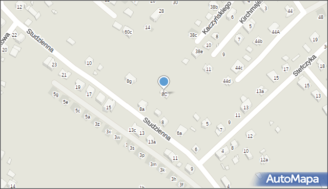 Kraków, Studzienna, 8C, mapa Krakowa