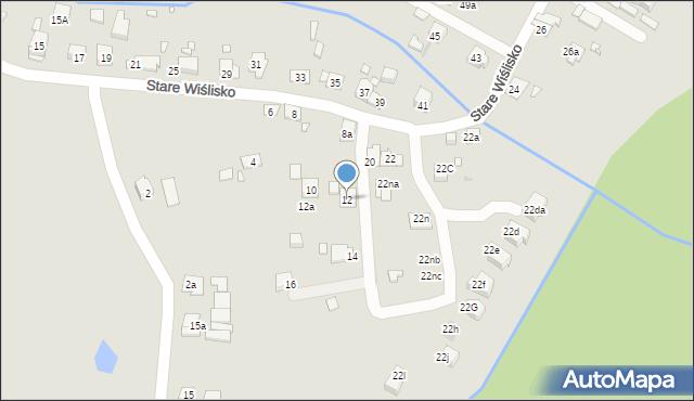 Kraków, Stare Wiślisko, 12, mapa Krakowa