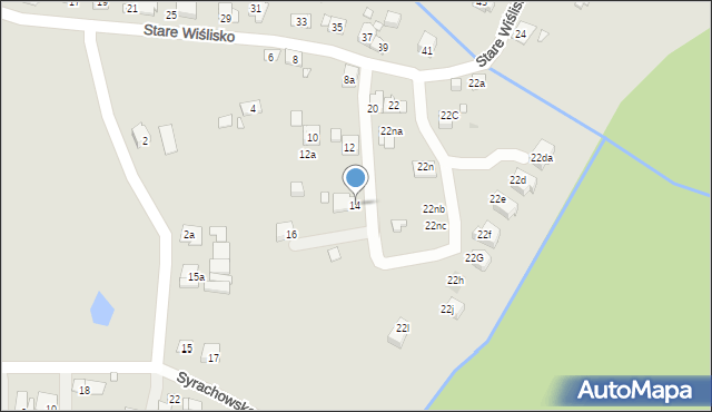 Kraków, Stare Wiślisko, 14, mapa Krakowa