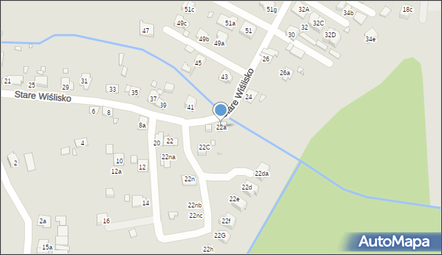 Kraków, Stare Wiślisko, 22a, mapa Krakowa