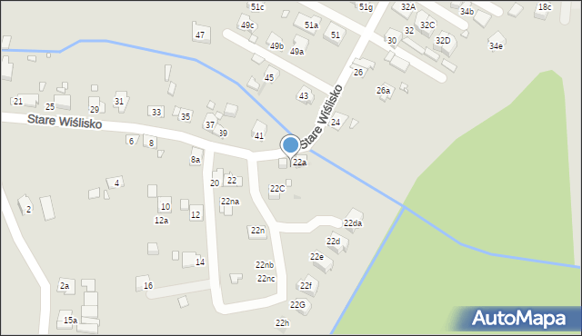 Kraków, Stare Wiślisko, 22b, mapa Krakowa