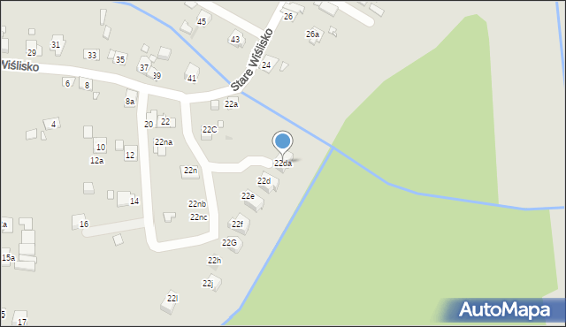 Kraków, Stare Wiślisko, 22da, mapa Krakowa