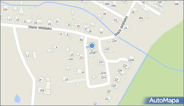 Kraków, Stare Wiślisko, 22na, mapa Krakowa
