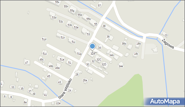 Kraków, Stare Wiślisko, 32A, mapa Krakowa
