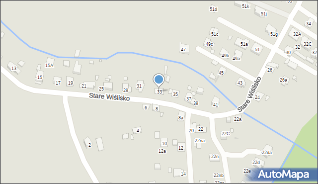 Kraków, Stare Wiślisko, 33, mapa Krakowa