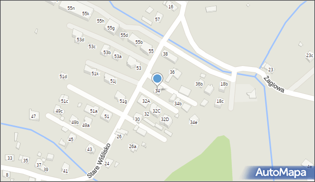 Kraków, Stare Wiślisko, 34, mapa Krakowa