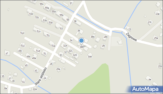 Kraków, Stare Wiślisko, 34b, mapa Krakowa