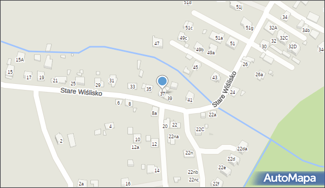 Kraków, Stare Wiślisko, 37, mapa Krakowa