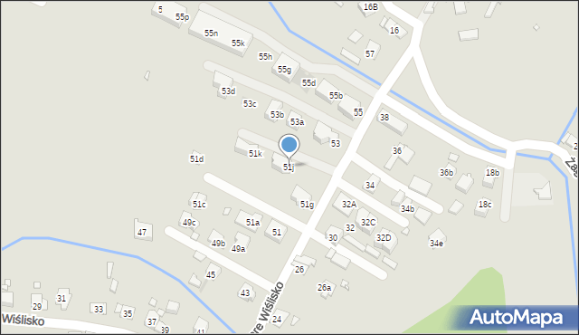 Kraków, Stare Wiślisko, 51j, mapa Krakowa