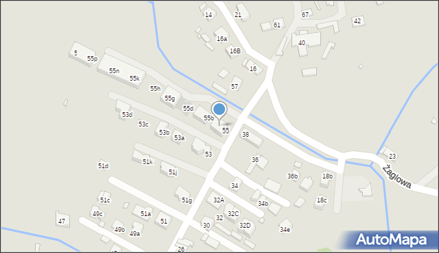 Kraków, Stare Wiślisko, 55a, mapa Krakowa