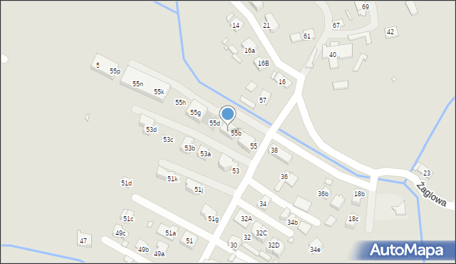 Kraków, Stare Wiślisko, 55c, mapa Krakowa
