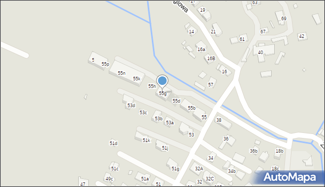 Kraków, Stare Wiślisko, 55g, mapa Krakowa