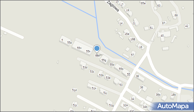 Kraków, Stare Wiślisko, 55h, mapa Krakowa