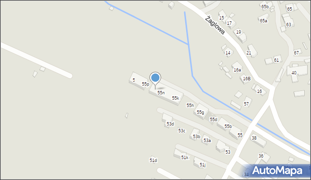 Kraków, Stare Wiślisko, 55o, mapa Krakowa