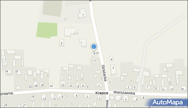 Krasice, Strażacka, 3, mapa Krasice