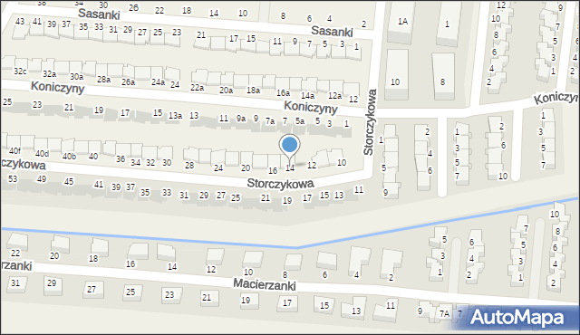 Kręczki, Storczykowa, 14, mapa Kręczki