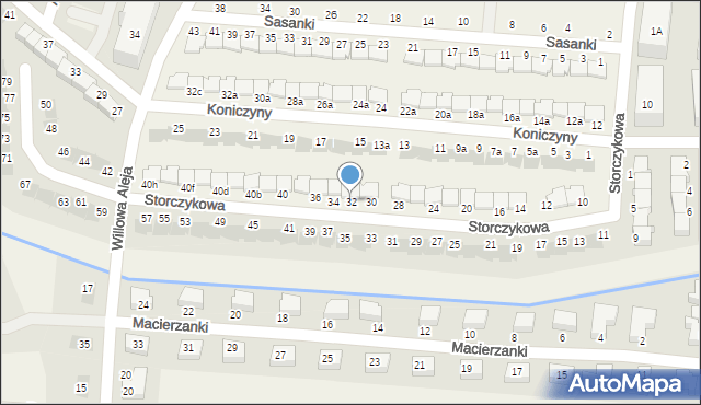 Kręczki, Storczykowa, 32, mapa Kręczki