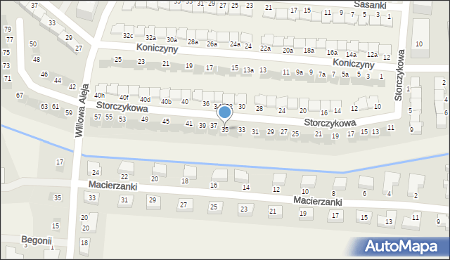 Kręczki, Storczykowa, 35, mapa Kręczki