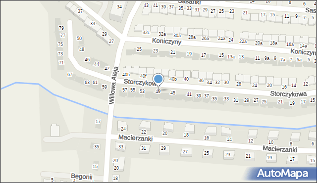 Kręczki, Storczykowa, 49, mapa Kręczki