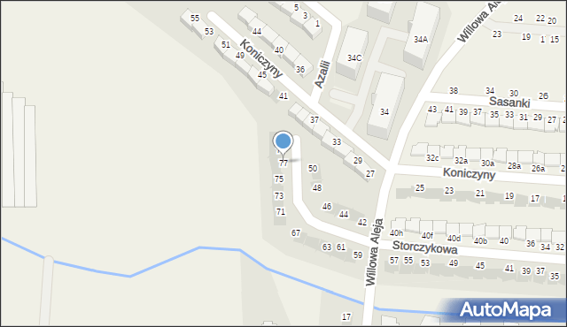 Kręczki, Storczykowa, 77, mapa Kręczki