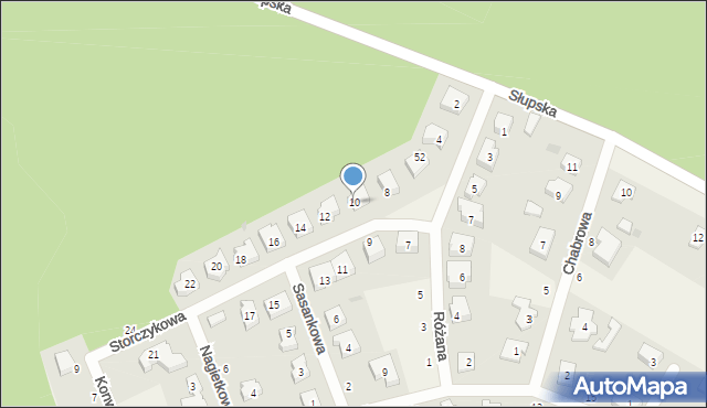 Krępa Słupska, Storczykowa, 10, mapa Krępa Słupska