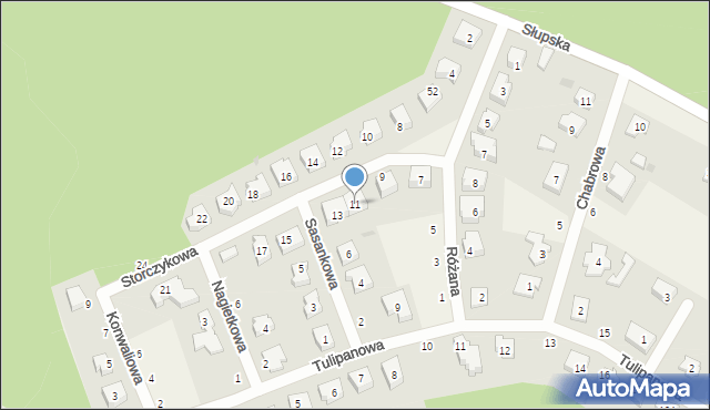 Krępa Słupska, Storczykowa, 11, mapa Krępa Słupska