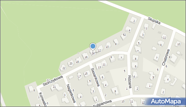 Krępa Słupska, Storczykowa, 14, mapa Krępa Słupska