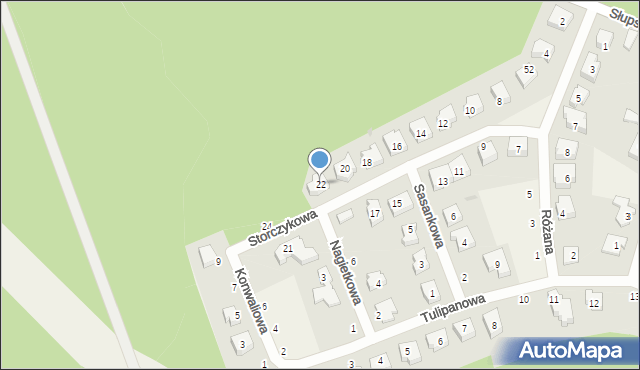 Krępa Słupska, Storczykowa, 22, mapa Krępa Słupska