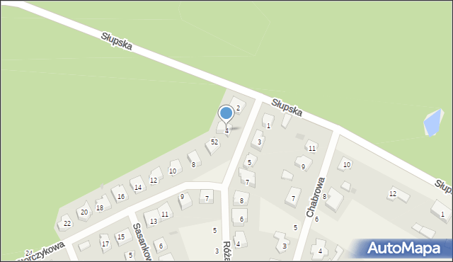 Krępa Słupska, Storczykowa, 4, mapa Krępa Słupska