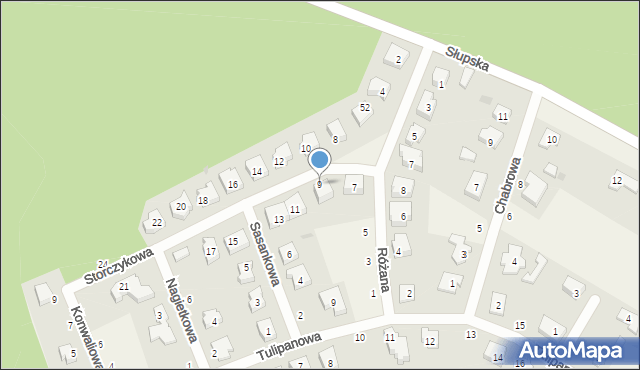 Krępa Słupska, Storczykowa, 9, mapa Krępa Słupska