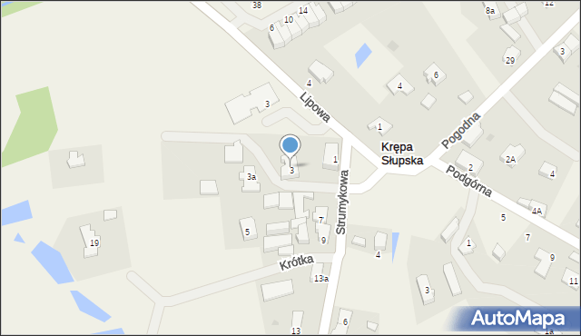 Krępa Słupska, Strumykowa, 3, mapa Krępa Słupska