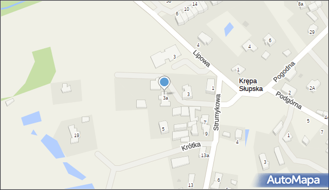 Krępa Słupska, Strumykowa, 3a, mapa Krępa Słupska
