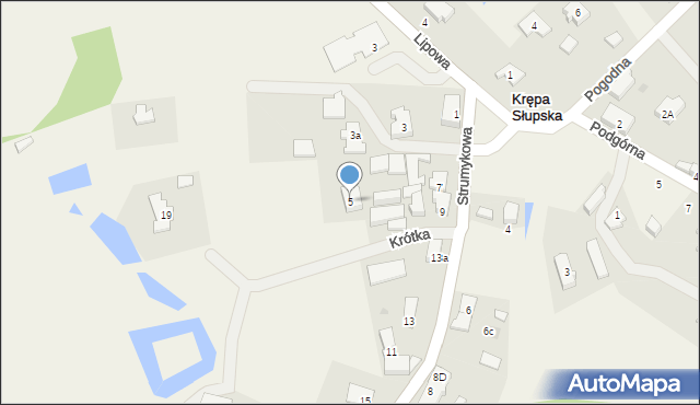 Krępa Słupska, Strumykowa, 5, mapa Krępa Słupska