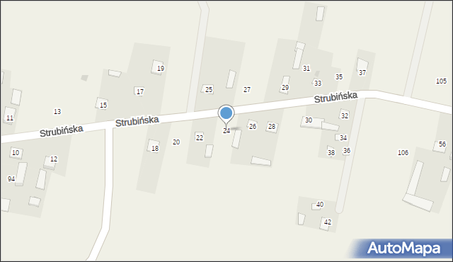 Kroczewo, Strubińska, 24, mapa Kroczewo