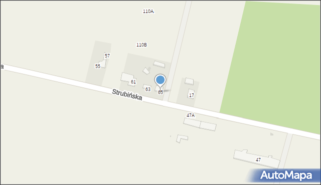 Kroczewo, Strubińska, 65, mapa Kroczewo